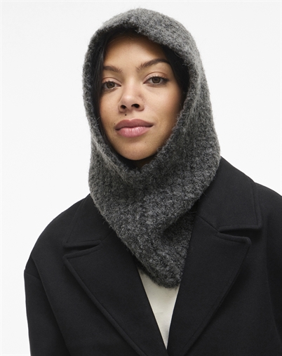  Vila - VIJanis Boucle Strik Balaklava - Dark Grey Melange 